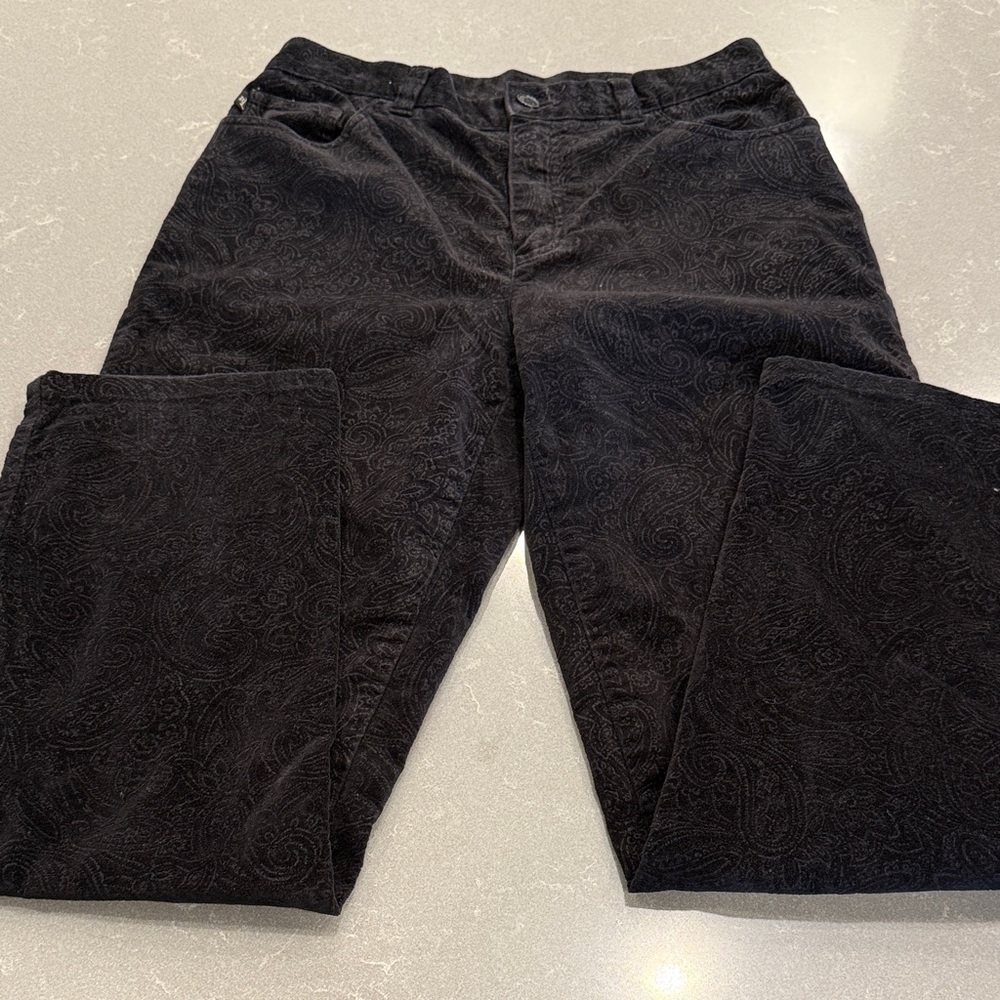 Lauren Ralph Lauren Black Paisley Pants